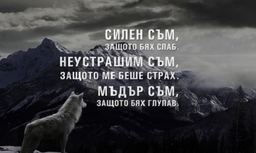 Силен съм, защото бях слаб.