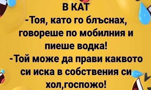 Тоя като го блъснах, говореше по мобилния и пиеше водка.