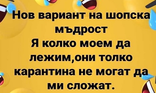 Нов вариант на шопска мъдрост...